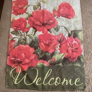 Welcome Flag with Floral Design on both Sides 26.5"W x 38.5"L